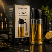 "2-in-1 Oil Sprayer & Dispenser – Mist or Pour, 300ml Glass Bottle"